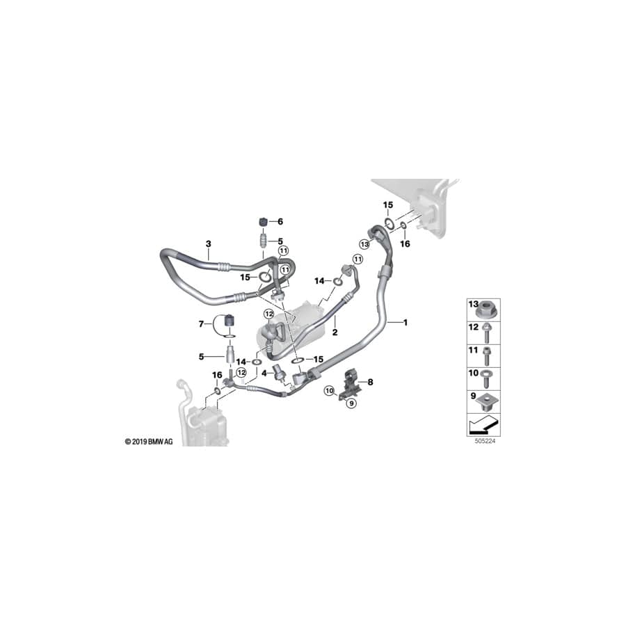 Genuine BMW 64539354555 G01 Pressure Hose Assy Compressor-Condenser (Inc. X3 30eX) | ML Performance UK Car Parts