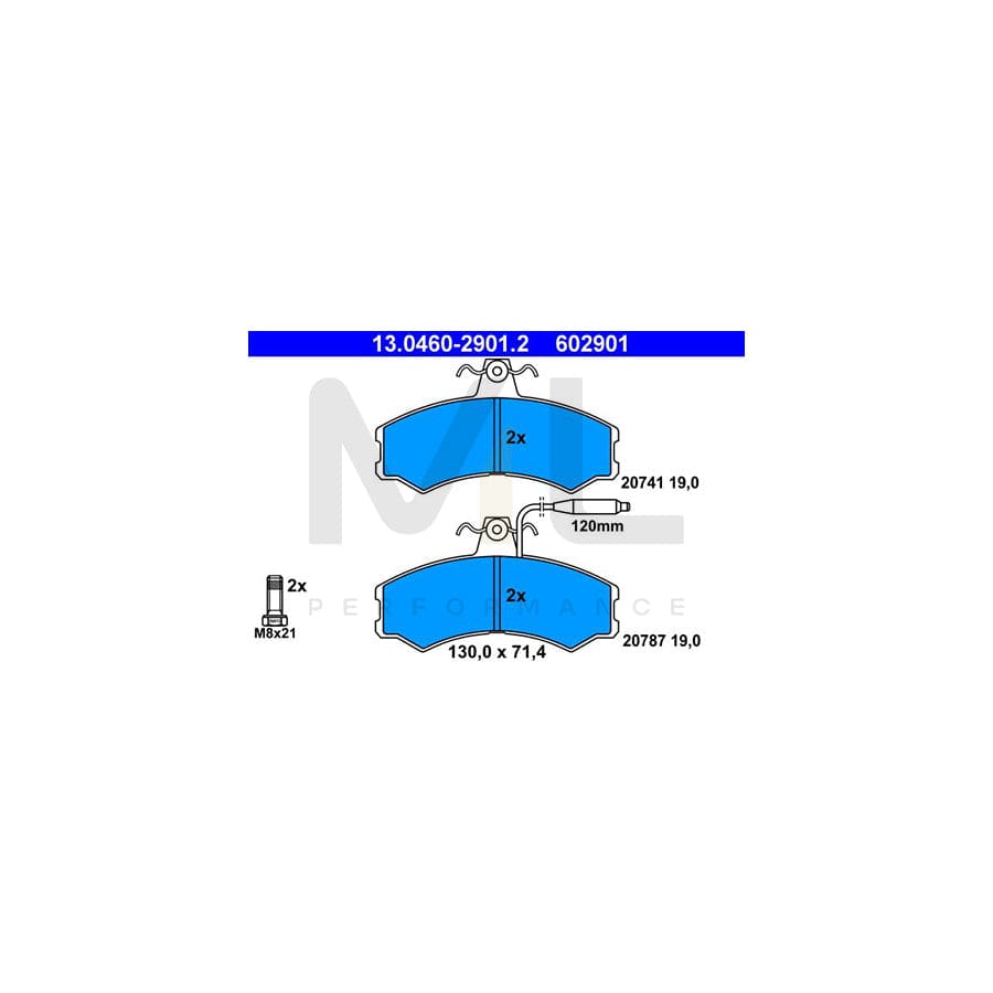 ATE 13.0460-2901.2 Brake pad set incl. wear warning contact, with brake caliper screws | ML Performance Car Parts