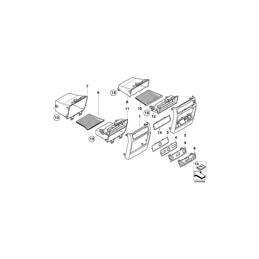 Genuine BMW 51166973521 E70 E70 Oddments Tray Centre Console, Rear GRAU (Inc. X5 3.5d, X5 35iX & X5 M50dX) | ML Performance UK Car Parts