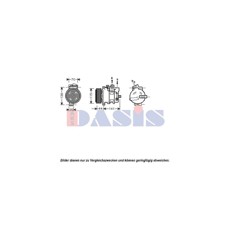 AKS Dasis 850379N Compressor, Air Conditioning Suitable For Mercedes-Benz Slk (R171) | ML Performance UK