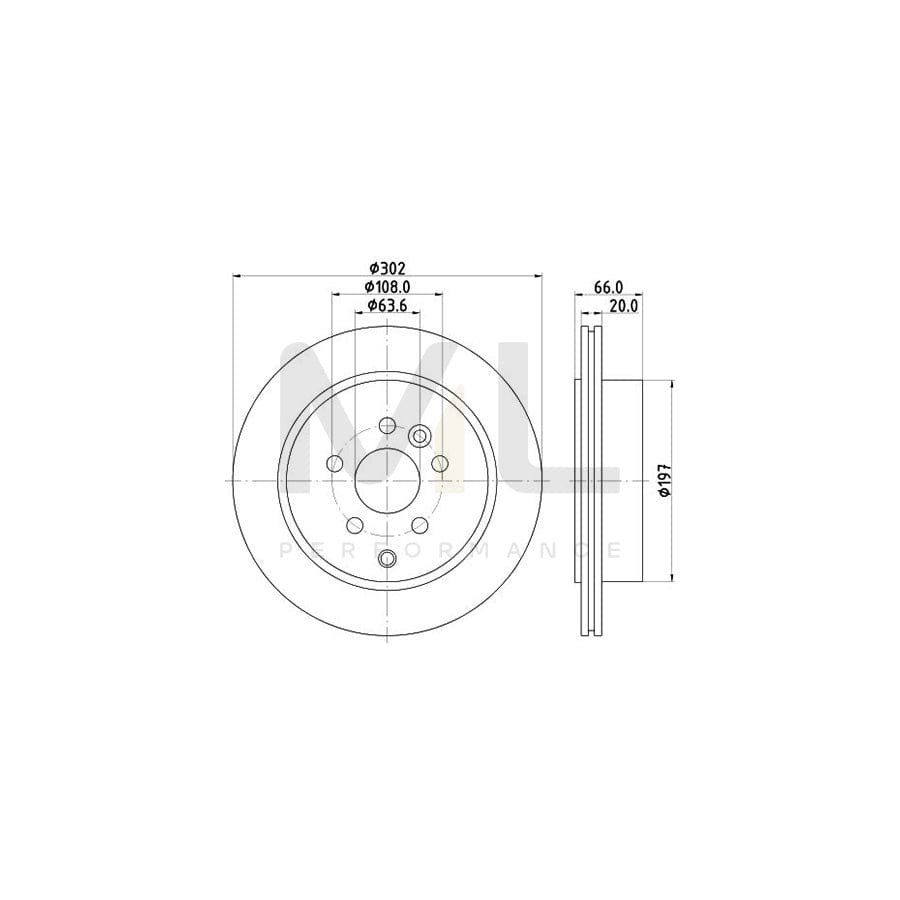 HELLA PRO 8DD 355 118-921 Brake Disc for LAND ROVER Freelander 2 Off-Road (L359) Internally Vented, Coated, without wheel hub, without wheel studs | ML Performance Car Parts