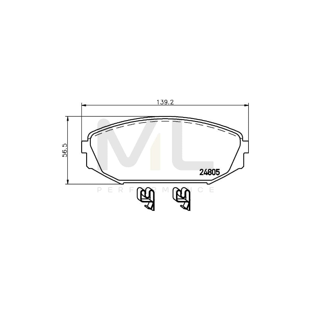 Hella 8DB 355 014-681 Brake Pad Set For Honda Odyssey With Acoustic Wear Warning | ML Performance Car Parts