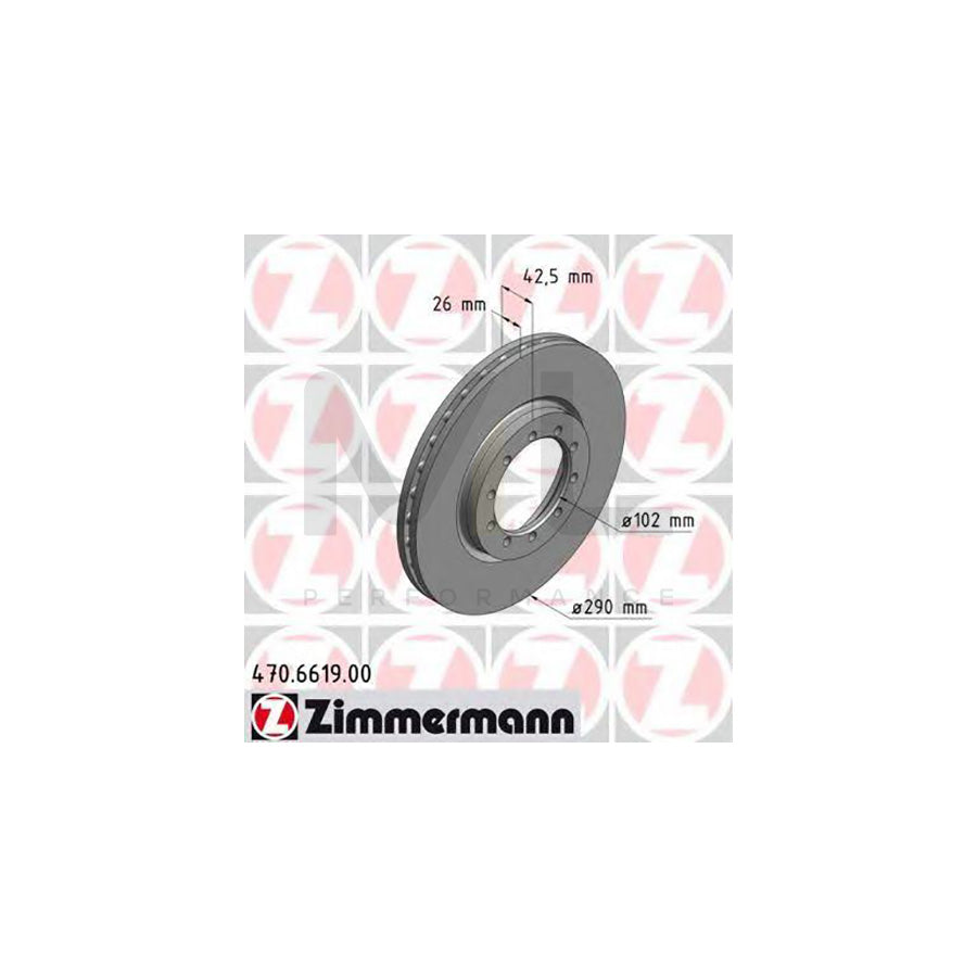 ZIMMERMANN 470.6619.00 Brake Disc Vented | ML Performance Car Parts