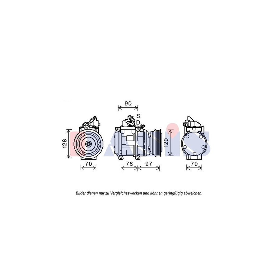 AKS Dasis 852634N Compressor, Air Conditioning For Toyota Land Cruiser Amazon (J100) | ML Performance UK