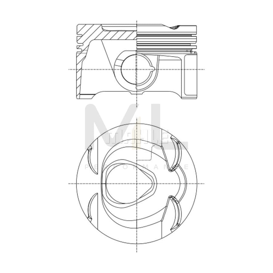 MAHLE ORIGINAL 001 PI 00164 000 Piston 82,0 mm, without cooling duct | ML Performance Car Parts