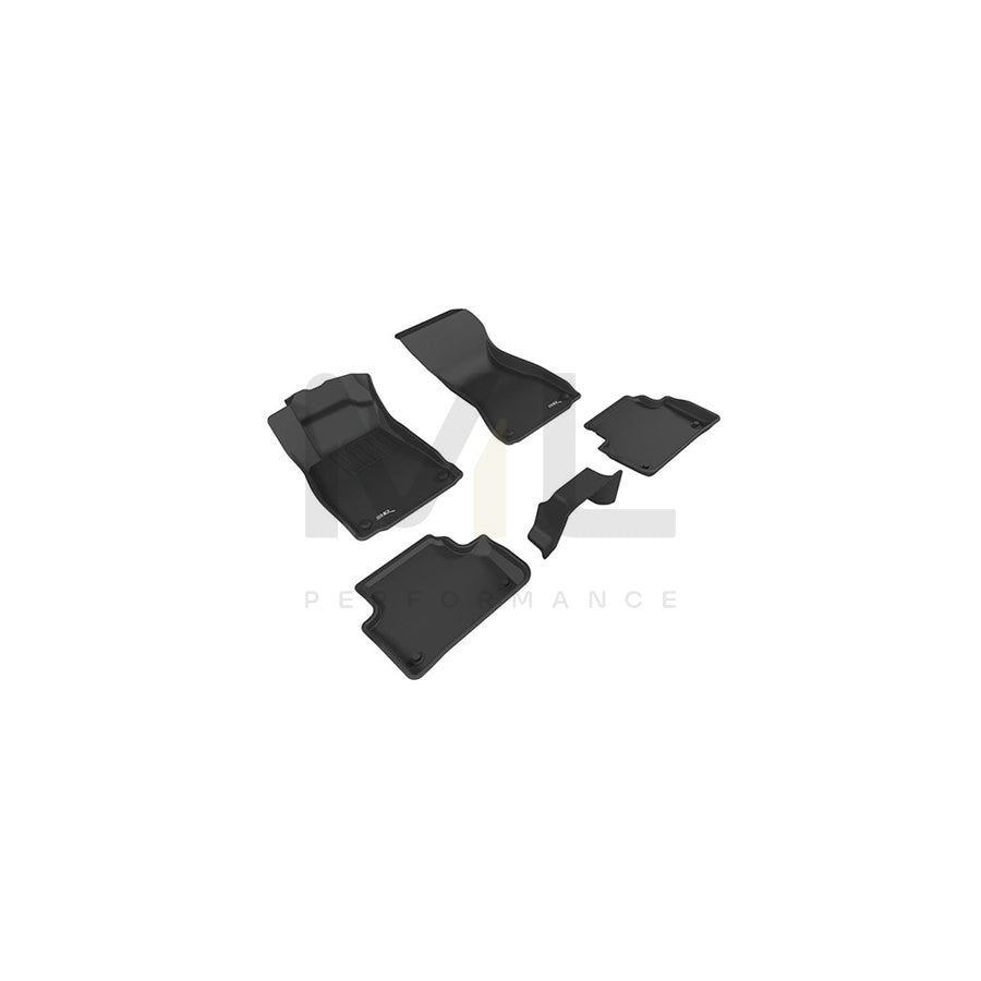 3D L1AD04201509 Floor mat set for AUDI A4 Elastomer, Front, Rear, Quantity: 5, Black | ML Performance Car Parts