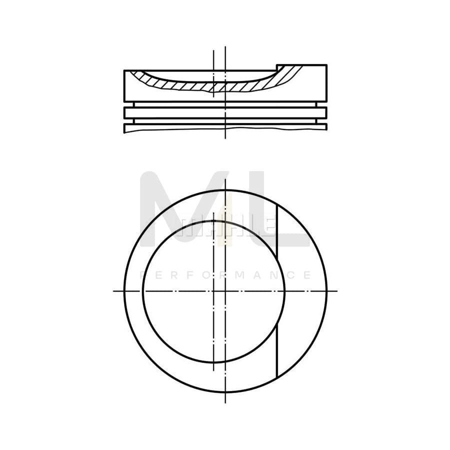 MAHLE ORIGINAL 034 84 02 Piston for AUDI 80 B3 (89, 89Q, 8A) 83,01 mm, without cooling duct | ML Performance Car Parts