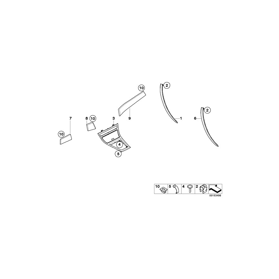 Genuine BMW 51413453004 E83 Handle Upper Section, Walnut, Right HELL (Inc. X3 3.0i, X3 2.0d & X3 3.0si) | ML Performance UK