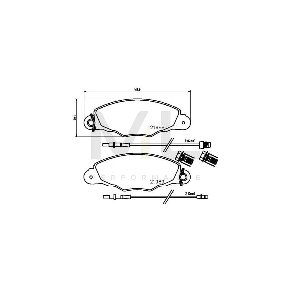 Hella 8DB 355 009-811 Brake Pad Set For Peugeot 206 Hatchback (2A/C) Incl. Wear Warning Contact, With Brake Caliper Screws | ML Performance Car Parts