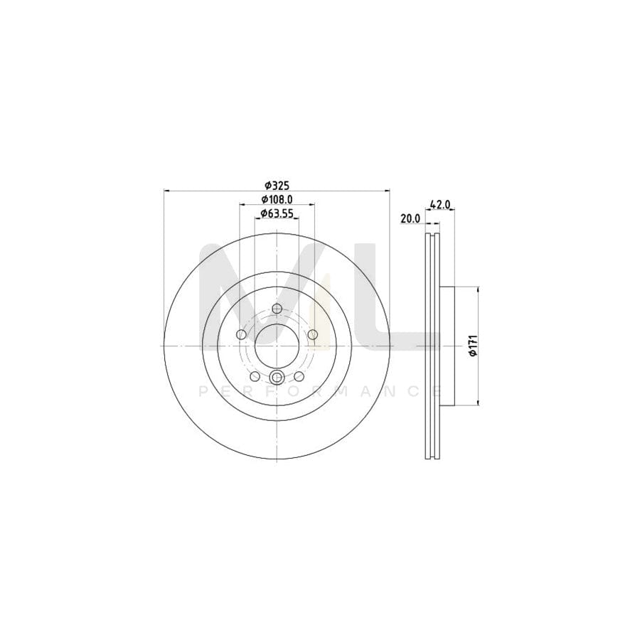 HELLA 8DD 355 133-211 Brake Disc Internally Vented, Coated, High-carbon, without wheel hub, without wheel studs | ML Performance Car Parts