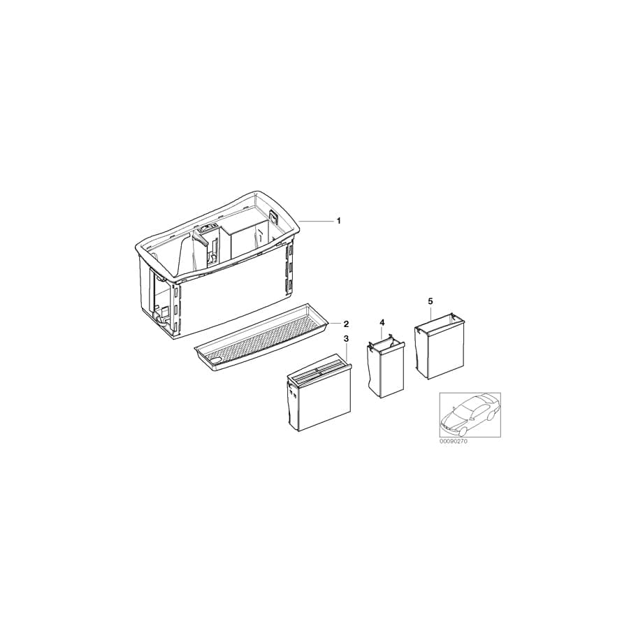 Genuine BMW 51167011618 E66 E67 E65 Tray For Glasses And Mobile Teleph. (Inc. 735Li, 745LiS & 745Li) | ML Performance UK Car Parts