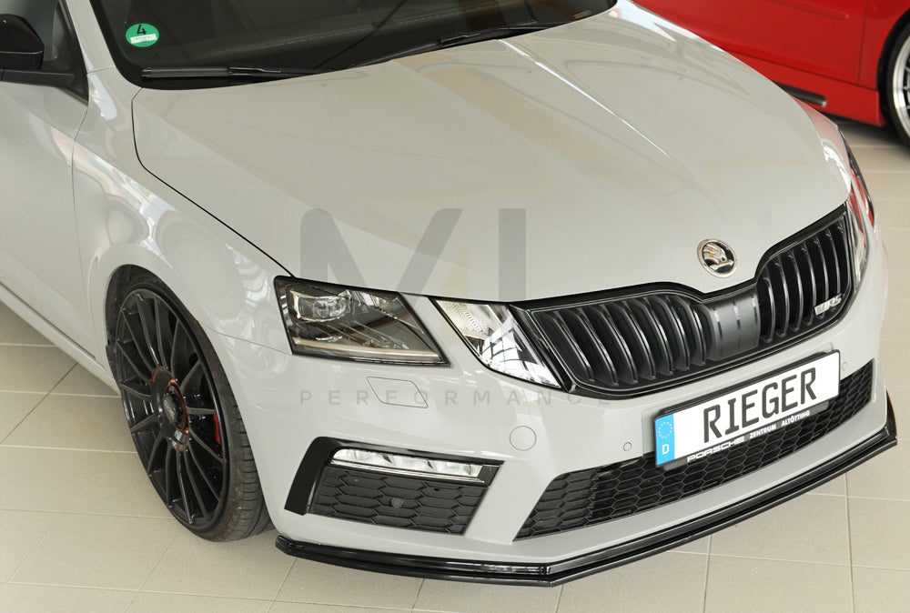 Rieger 00088140 Skoda 5E Octavia RS Front Splitter 6 | ML Performance UK Car Parts