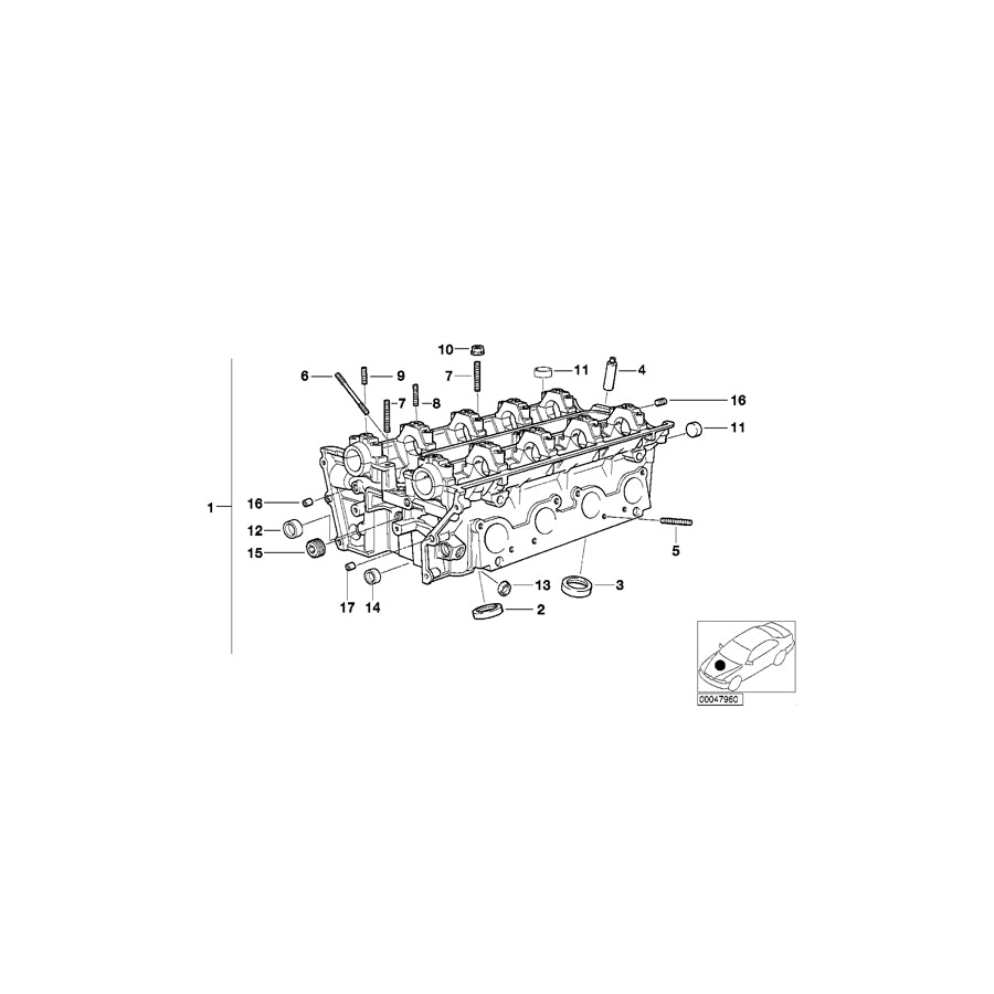 Genuine BMW 11127512607 E53 Cylinder Head Zyl.1-4 (Inc. X5) | ML Performance UK Car Parts