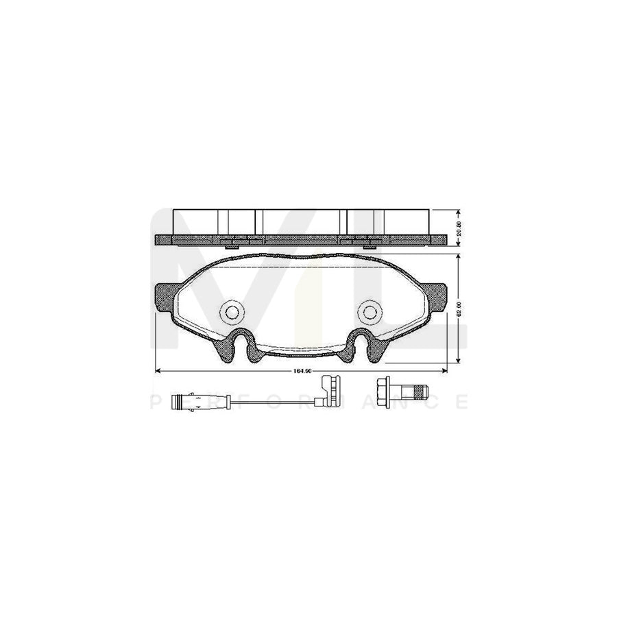 Bosch 0986Tb2882 Brake Pad Set Incl. Wear Warning Contact, With Bolts, With Accessories  | ML Performance Car Parts