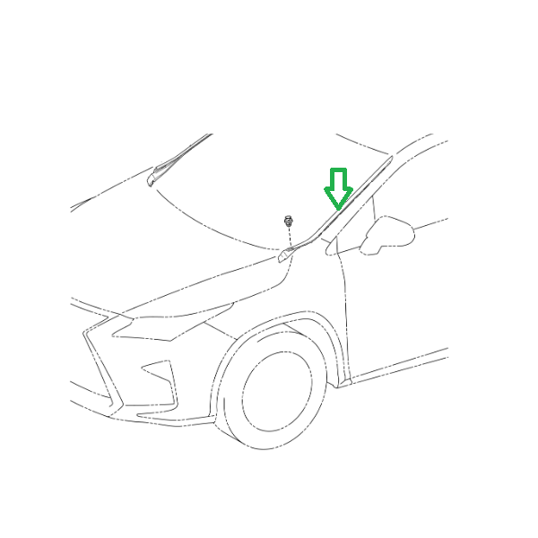 Genuine Lexus 75536-48010 RX Phase 4 N/S Windscreen Trim