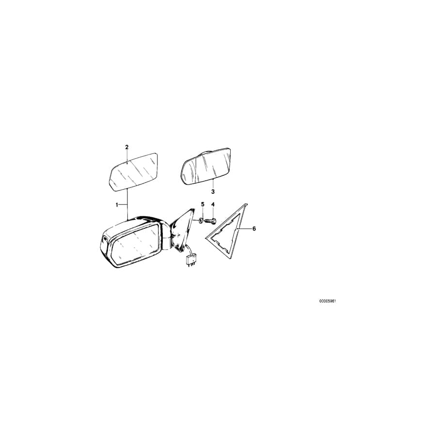 Genuine BMW 51161881445 E23 Electr.Exterior Mirror Left (Inc. 728i & 732i) | ML Performance UK Car Parts