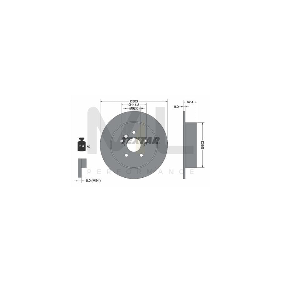 TEXTAR PRO 92144103 Brake Disc Solid, Coated, without wheel hub, without wheel studs | ML Performance Car Parts