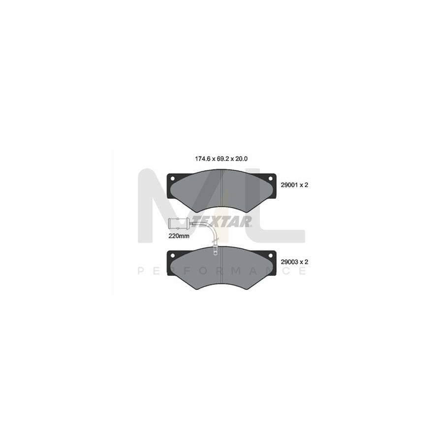 TEXTAR 2900102 Brake pad set for IVECO Daily with integrated wear warning contact | ML Performance Car Parts