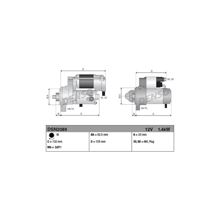 Denso DSN2089 Dsn2089 Starter Motor | ML Performance UK