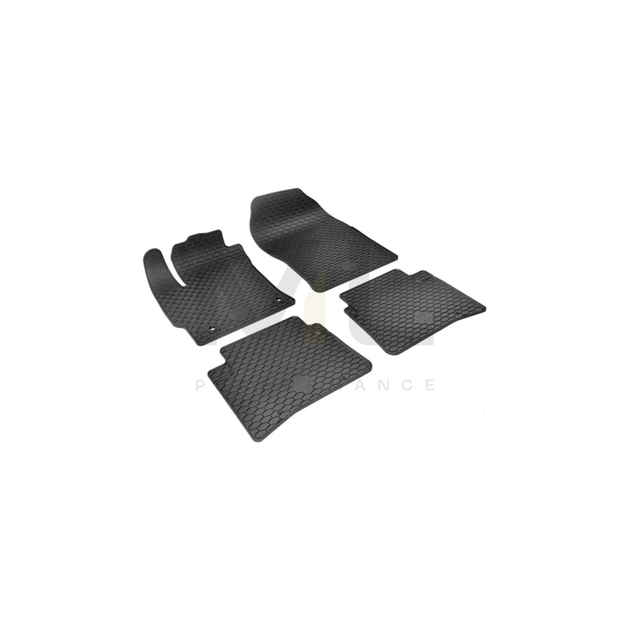 WALSER RubberLine 50880 Floor mat set Elastomer, Front and Rear, Quantity: 4, Black | ML Performance Car Parts