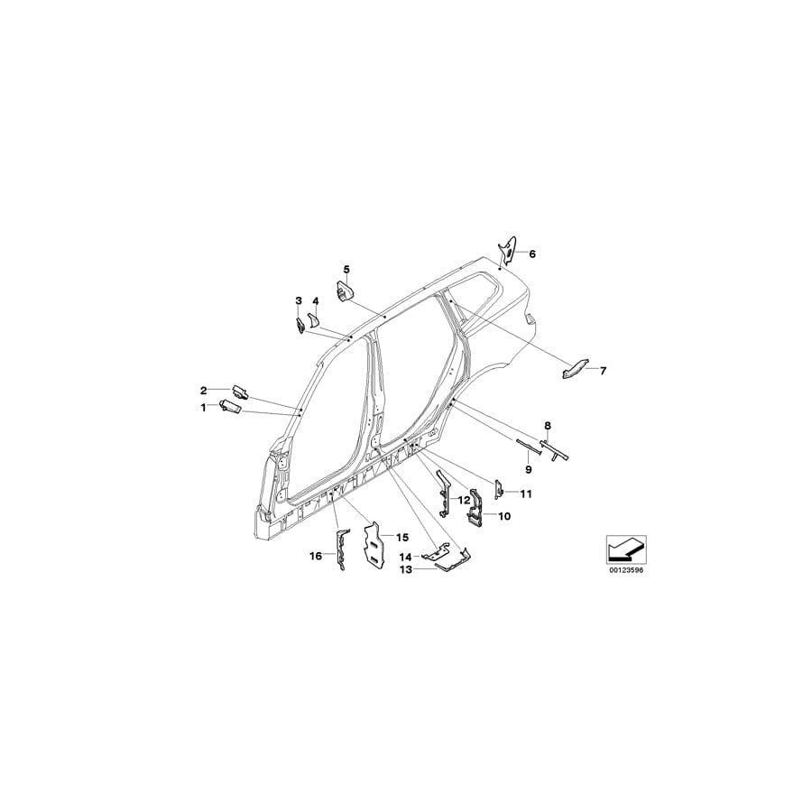 Genuine BMW 41217052291 E83 E83 Molded Part, Entry, Outer Rear (Inc. X3 2.5i, X3 3.0d & X3 2.0d) | ML Performance UK Car Parts