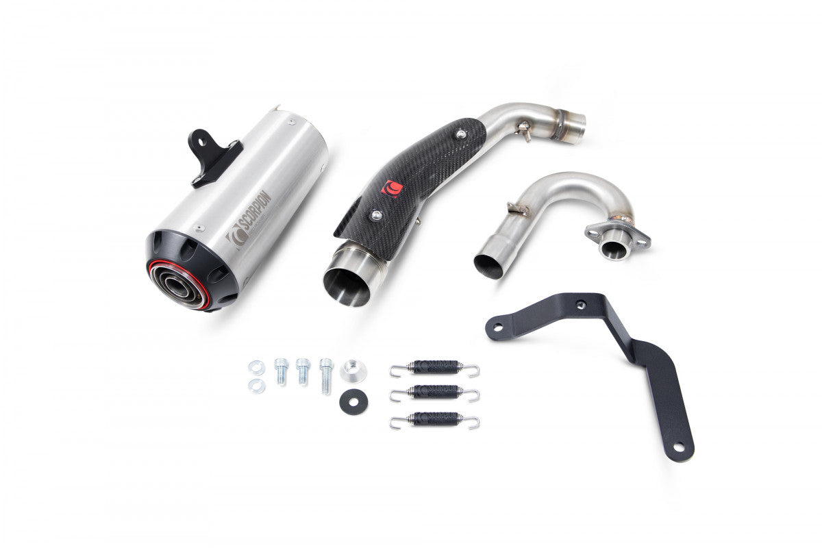 Scorpion PHA193SYSSEO Honda Monkey Red Power Full System - Brushed Stainless Steel Sleeve | ML Performance UK UK