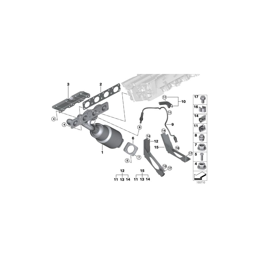 Genuine BMW 11787530287 E87 E90 Regulating Lambda Probe L=620mm (Inc. 116i & 316i) | ML Performance UK Car Parts