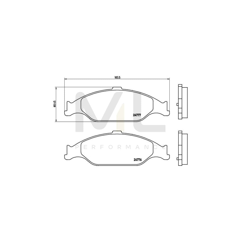 Brembo P 24 082 Brake Pad Set For Ford Usa Mustang Excl. Wear Warning Contact | ML Performance Car Parts