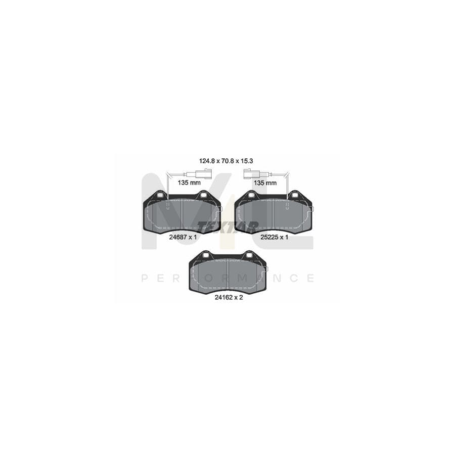 TEXTAR 2468703 Brake pad set for ALFA ROMEO 4C with integrated wear warning contact | ML Performance Car Parts