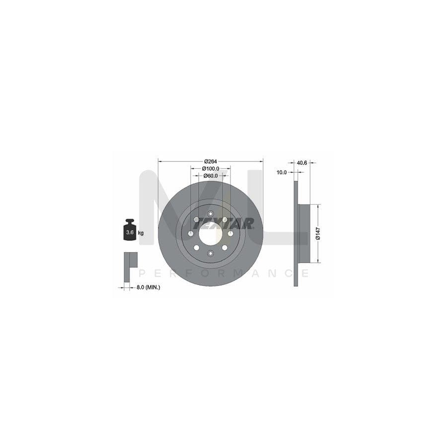 TEXTAR 92145900 Brake Disc Solid, without wheel hub, without wheel studs | ML Performance Car Parts