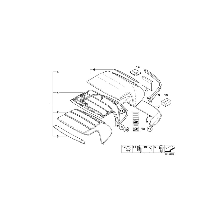 Genuine BMW 54347025587 E52 Headlining ANTHRAZIT (Inc. ALPINA V8 & Z8) | ML Performance UK Car Parts