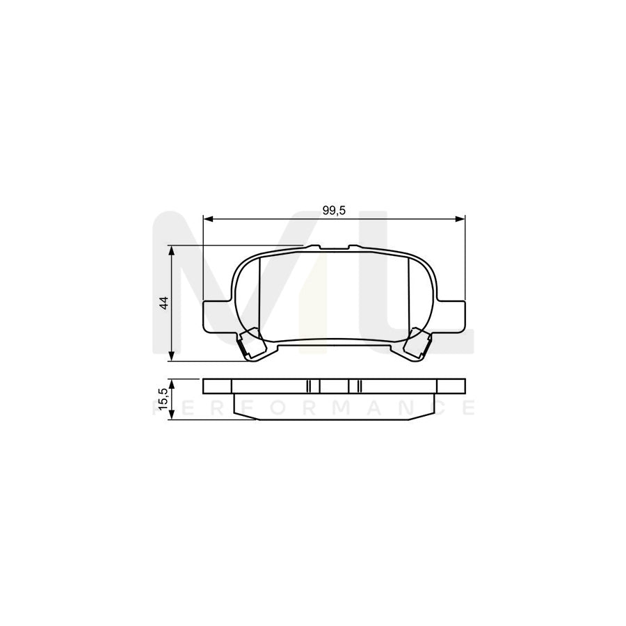 Bosch 0986495322 Brake Pad Set Excl. Wear Warning Contact, With Mounting Manual BP1611 | ML Performance Car Parts