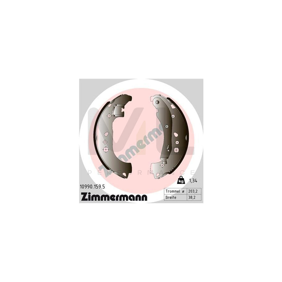 ZIMMERMANN 10990.159.5 Brake Shoe Set Photo corresponds to scope of supply, with lever | ML Performance Car Parts