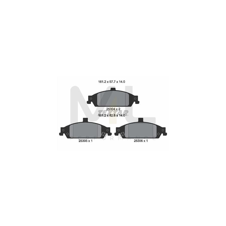 TEXTAR 2530401 Brake pad set with acoustic wear warning | ML Performance Car Parts