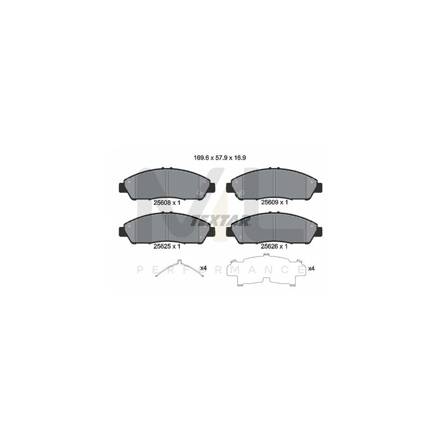 TEXTAR 2560801 Brake pad set with acoustic wear warning, with accessories | ML Performance Car Parts