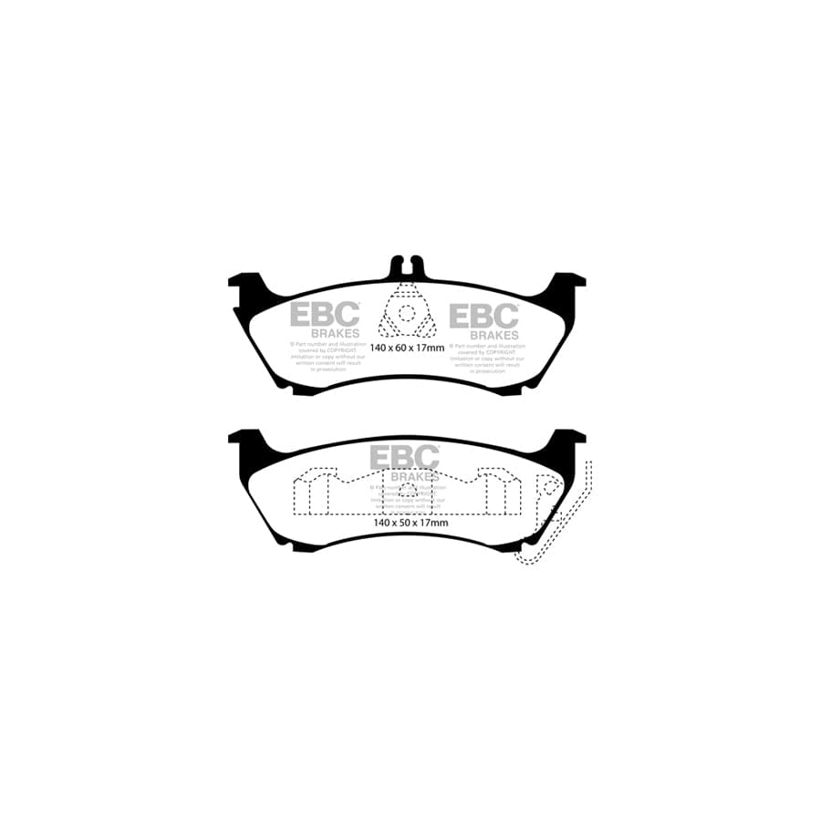 EBC PD01KR515 Mercedes-Benz W163 Greenstuff Rear Brake Pad & Plain Disc Kit 2 | ML Performance UK Car Parts