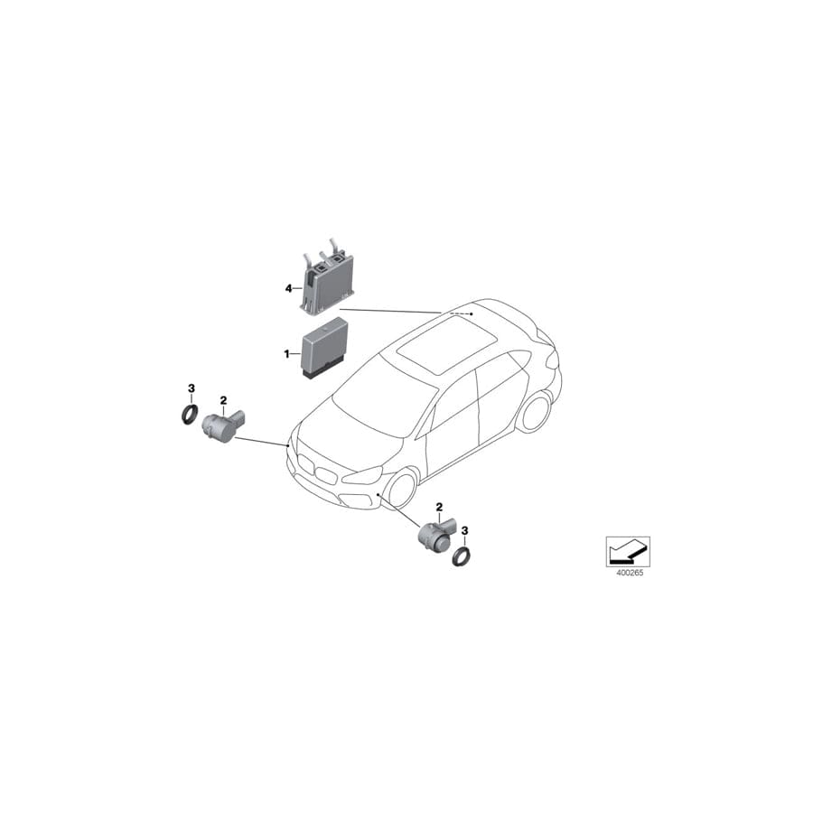 Genuine BMW 66209359609 F39 F48 Ultrasonic Sensor, Melting Silver Met. WC2K (Inc. X2 18i, X2 25iX & X1 20d) | ML Performance UK Car Parts