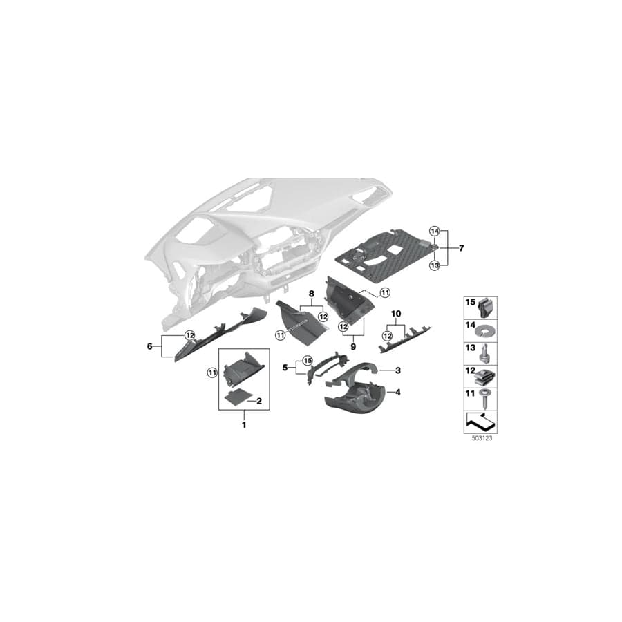 Genuine BMW 51456823255 F40 F44 Trim Panel, Steering Column, Bottom (Inc. 218i, M135iX & 118d) | ML Performance UK Car Parts