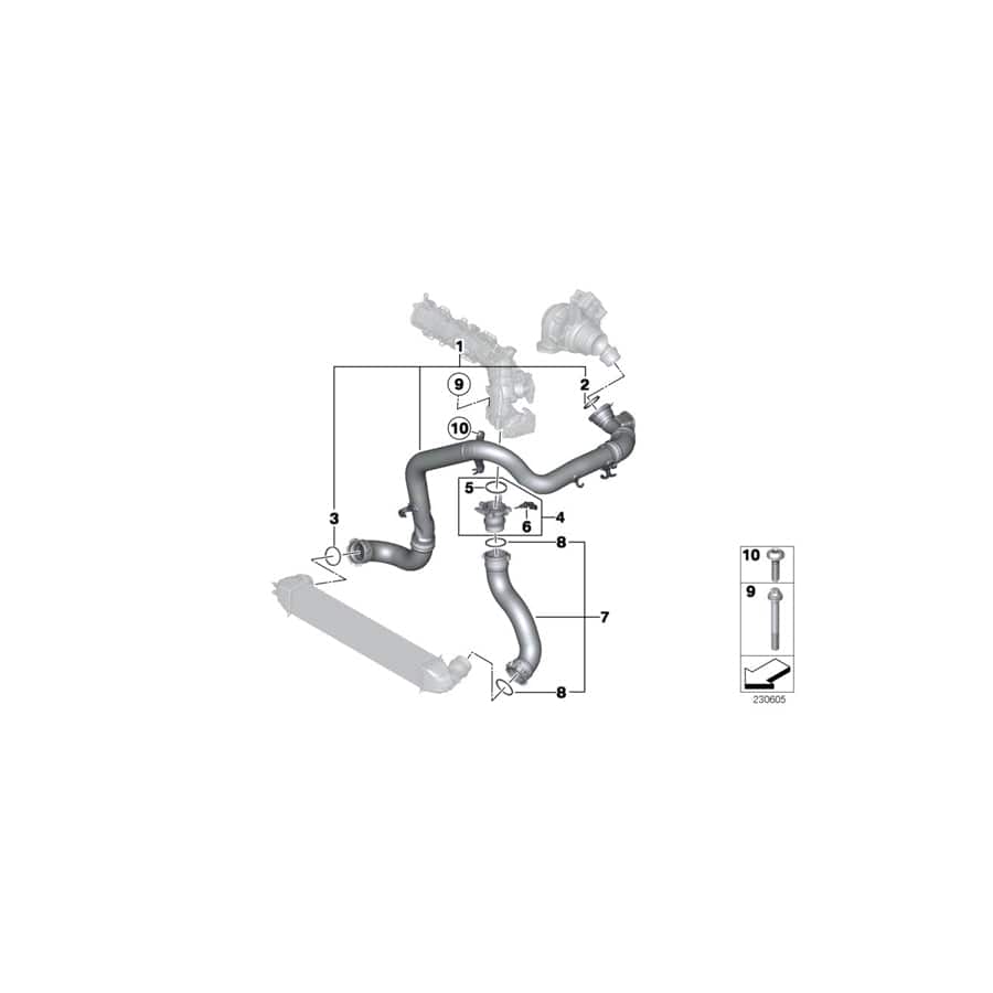 Genuine BMW 11618506720 Charge Air Line (Inc. One D, Cooper SD ALL4 & Cooper D ALL4 1.6) | ML Performance UK Car Parts