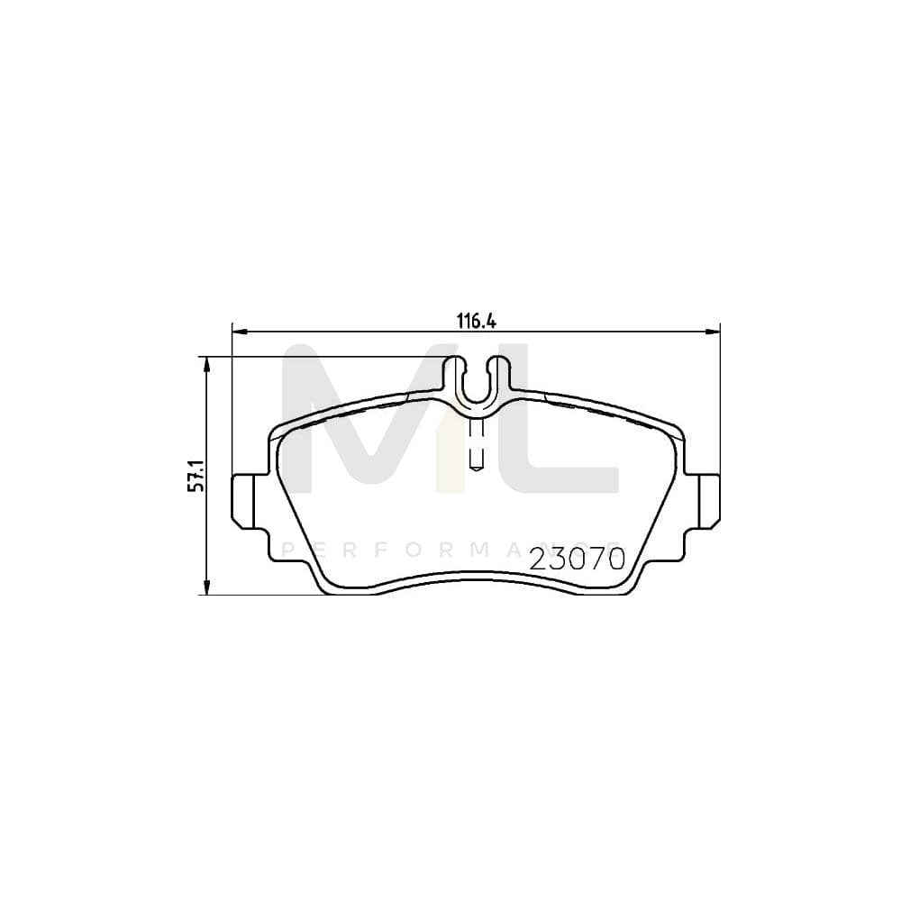 Hella 8DB 355 018-281 Brake Pad Set Suitable For Mercedes-Benz A-Class (W168) Prepared For Wear Indicator, With Brake Caliper Screws, With Accessories | ML Performance Car Parts