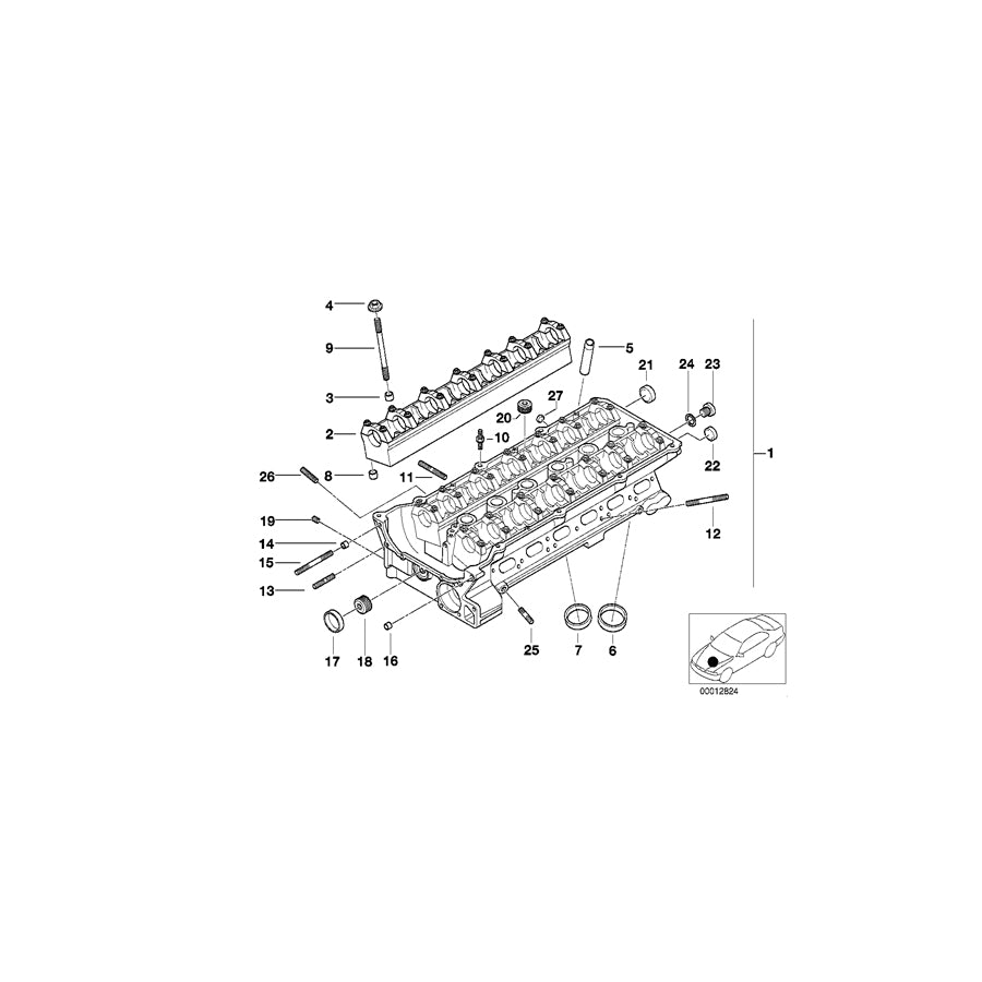 Genuine BMW 11127514543 E66 E53 E85 Cylinder Head With Bearing Ledges (Inc. 330Ci, X3 2.5i & 325ti) | ML Performance UK Car Parts