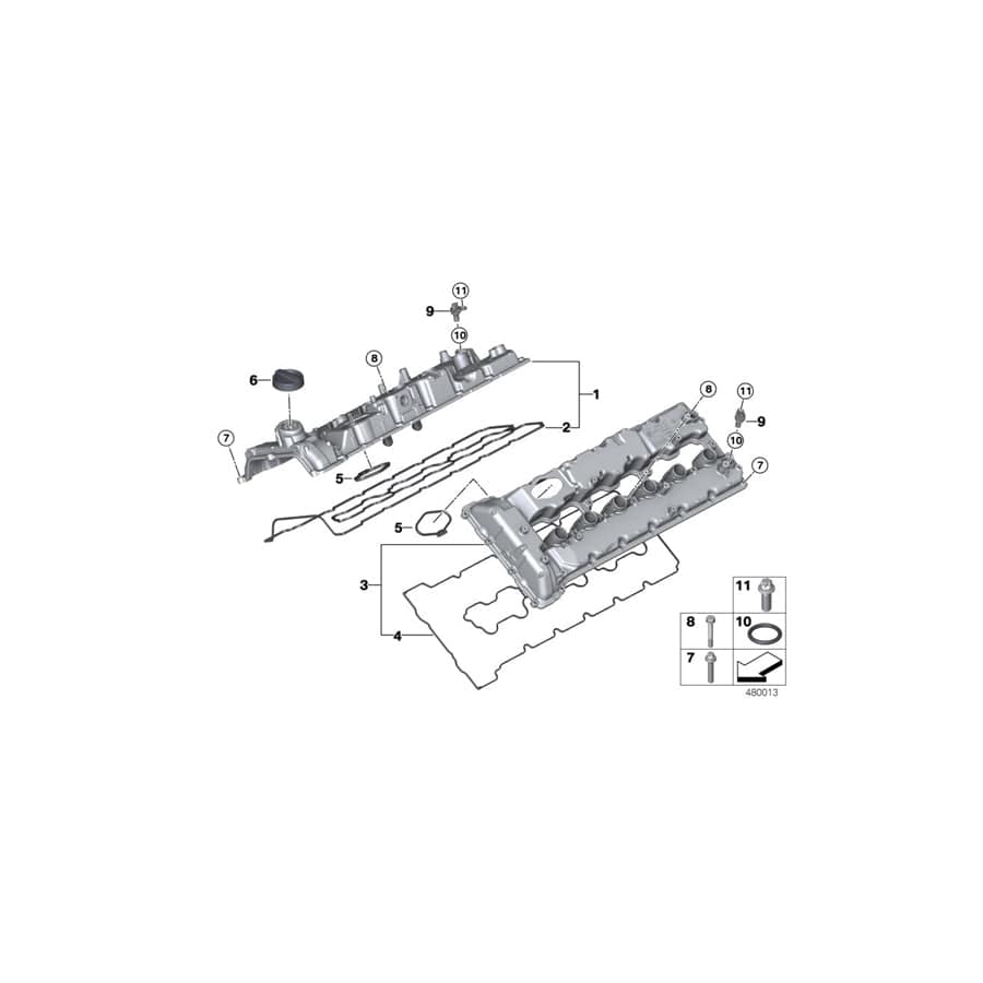 Genuine BMW 11129453761 RR31 G12 Cylinder Head Cover Zyl. 1-6 (Inc. Cullinan Black Badge, M760iX & Phantom) | ML Performance UK Car Parts