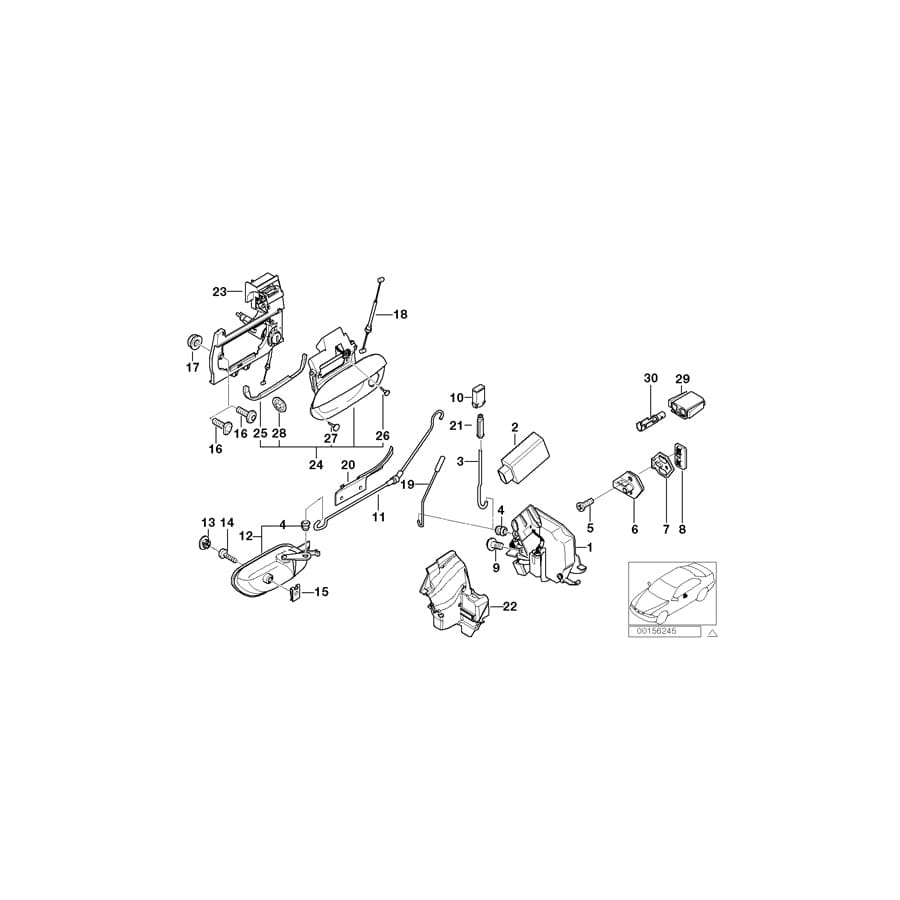 Genuine BMW 51218235162 E38 Lock Panel, Right (Inc. 750iL, 735i & 740d) | ML Performance UK Car Parts