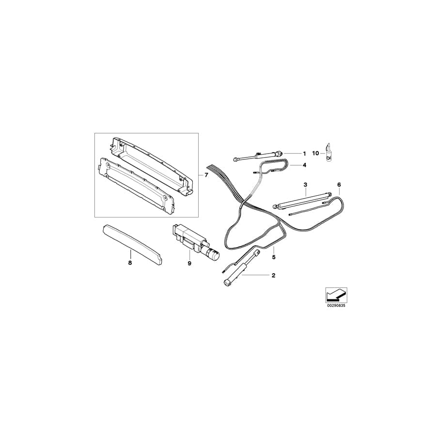 Genuine BMW 54347019807 E64 Hydraulic Cylinder For Convertible Top L21,L22 (Inc. 645Ci, 635d & M6) | ML Performance UK Car Parts