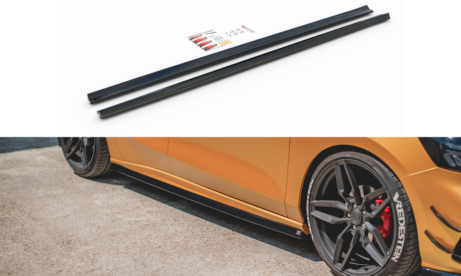 Maxton Design FO-FO-4-ST-SD2T Side Skirts Diffusers V.5 Ford Focus ST / ST-Line MK4 | ML Performance UK Car Parts