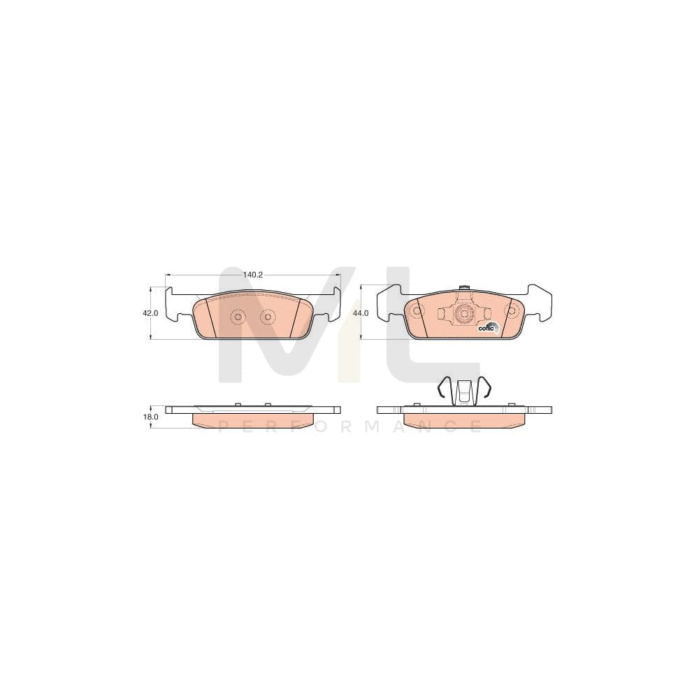 TRW Cotec Gdb2018 Brake Pad Set Not Prepared For Wear Indicator | ML Performance Car Parts