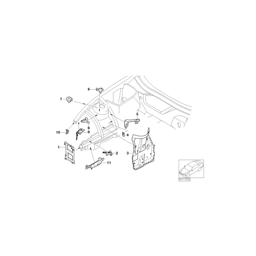 Genuine BMW 41117064492 E85 E86 Bracket, Sra Container, Bottom (Inc. Z4) | ML Performance UK Car Parts