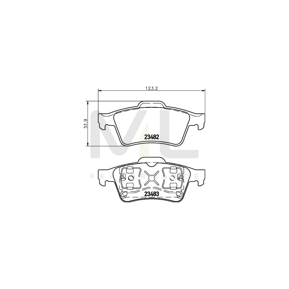 Hella 8DB 355 009-121 Brake Pad Set Not Prepared For Wear Indicator | ML Performance Car Parts