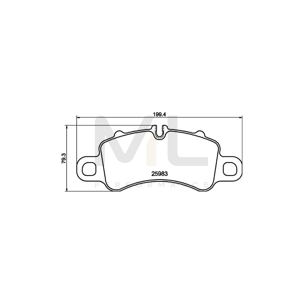 Hella 8DB 355 040-771 Brake Pad Set For Porsche 911 Prepared For Wear Indicator | ML Performance Car Parts