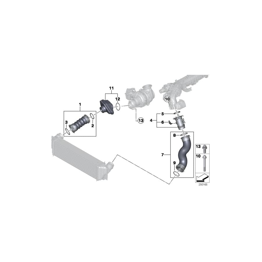 Genuine BMW 11618516509 F07 F02 F10 Charge Air Line (Inc. 640d, 535dX & 730dX) | ML Performance UK Car Parts